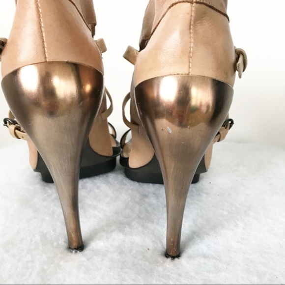 All Saints | Copper Heel Platform Leather Sandals - Picture 4 of 8